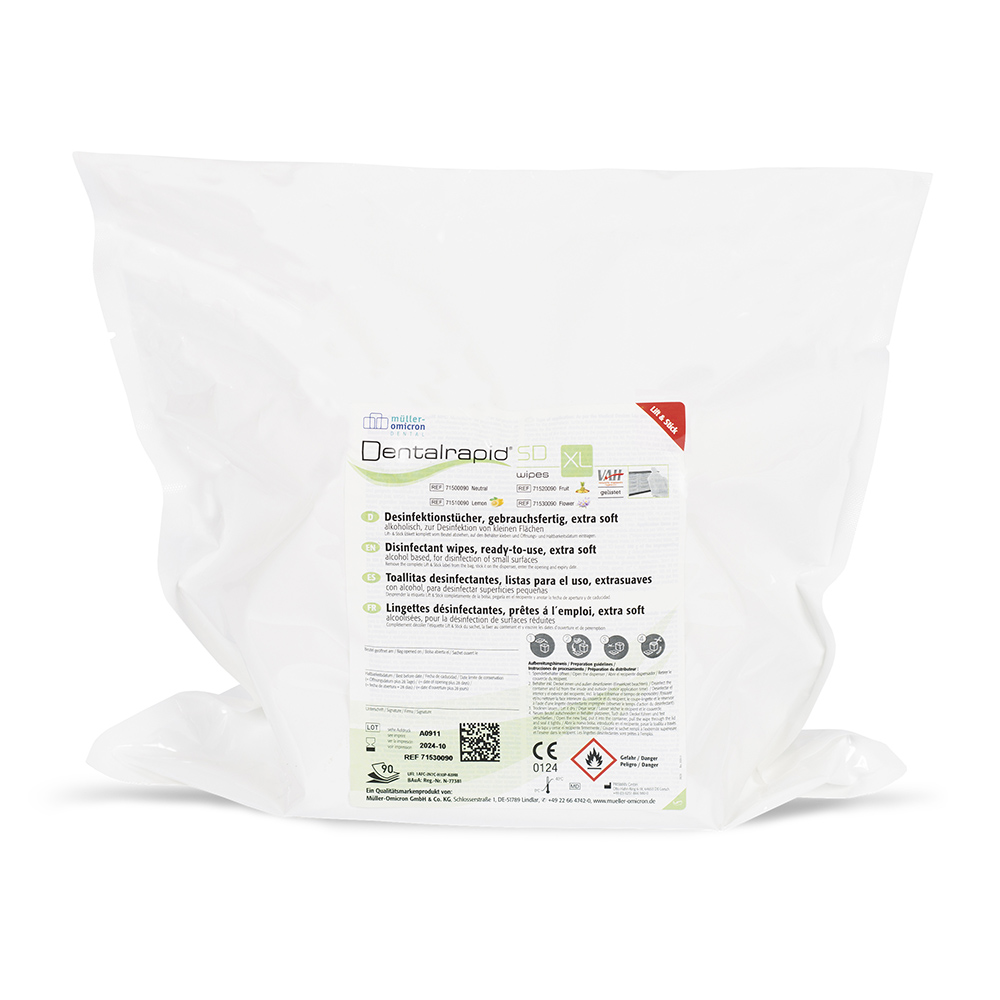 Dentalrapid SD wipes XL fruit, 2 x 90 Blatt Rolle