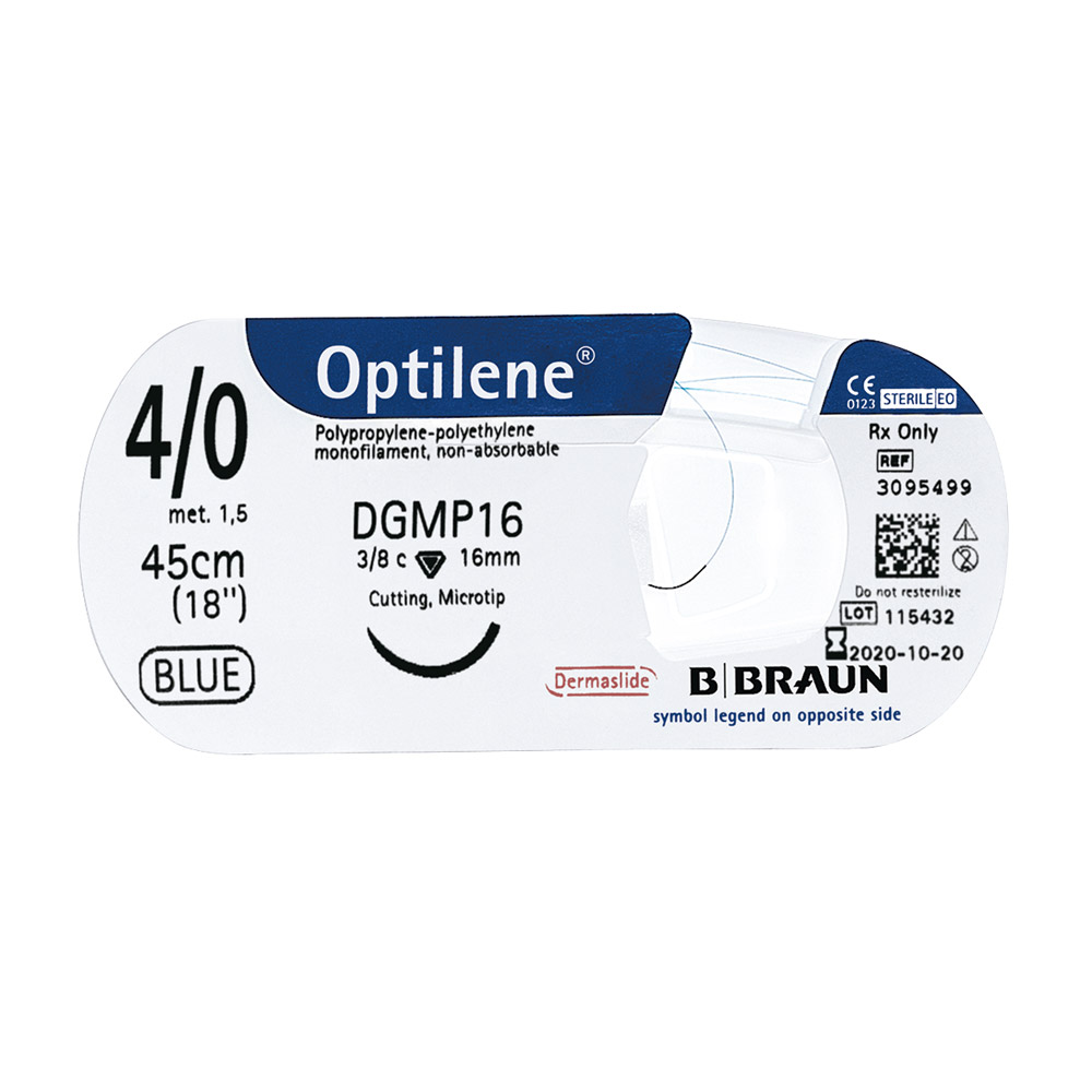Optilene blau 4/0 DS19 45 cm, 36 Stück