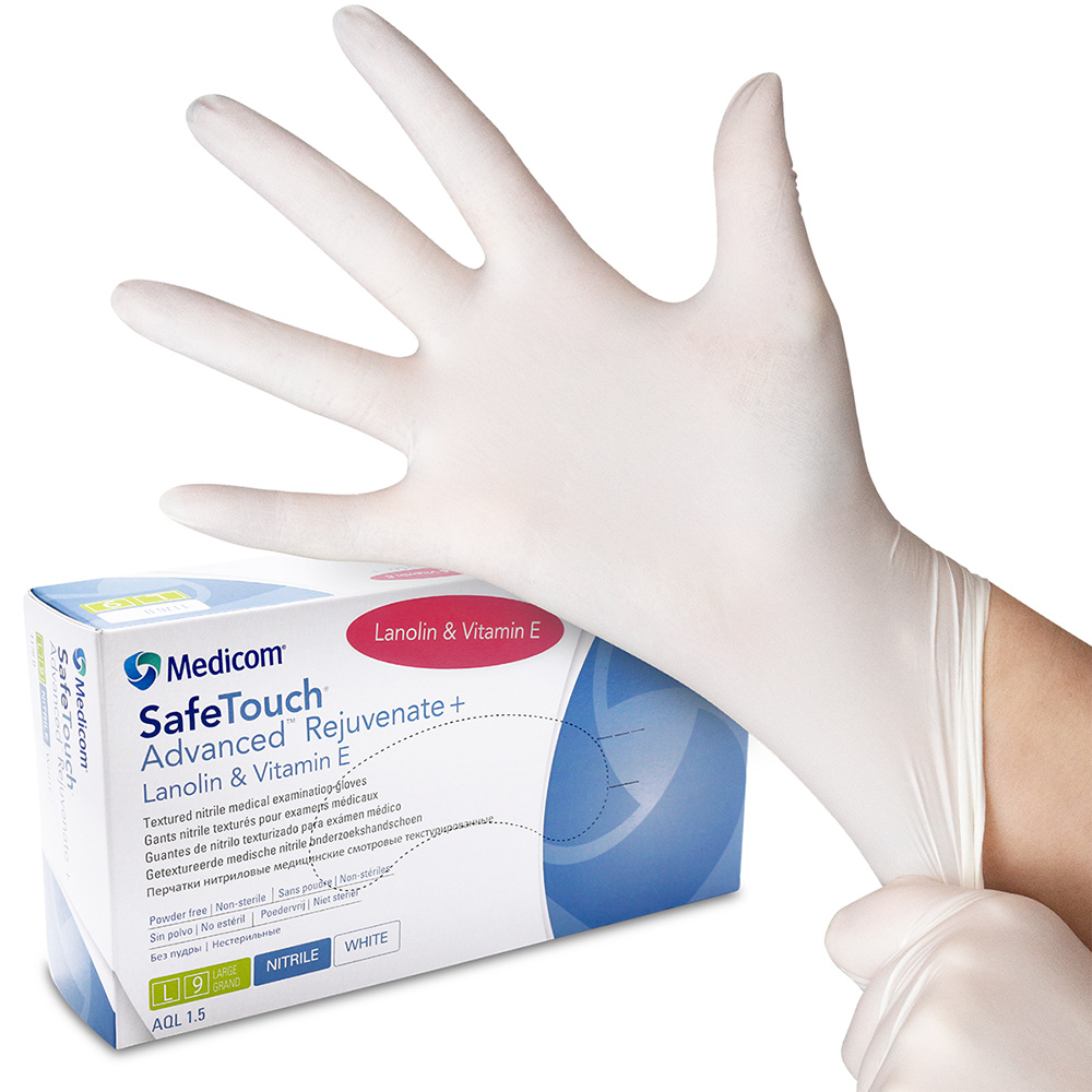 SafeTouch Advanced Rejuvenate Nitril Handschuhe puderfrei weiß Gr. XS, 100 Stück