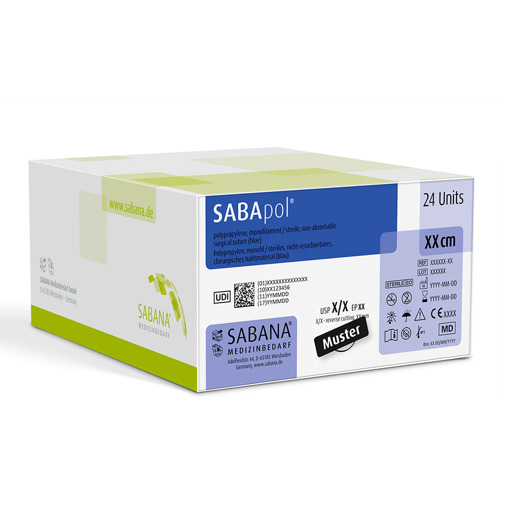 SABApol blau USP 5-0 45cm DS-13, 24 Stück