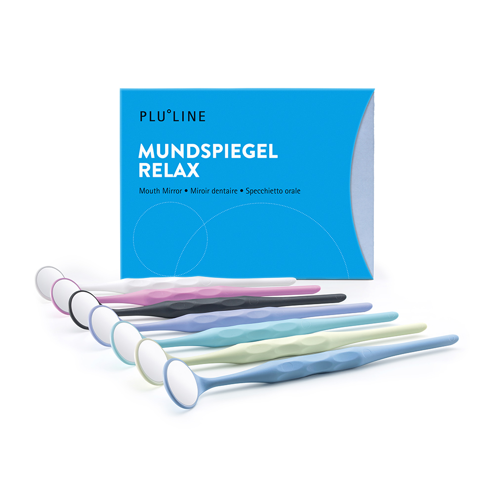 PLULINE Mundspiegel Relax FS Rhodium 4 plan pink, 10 Stück