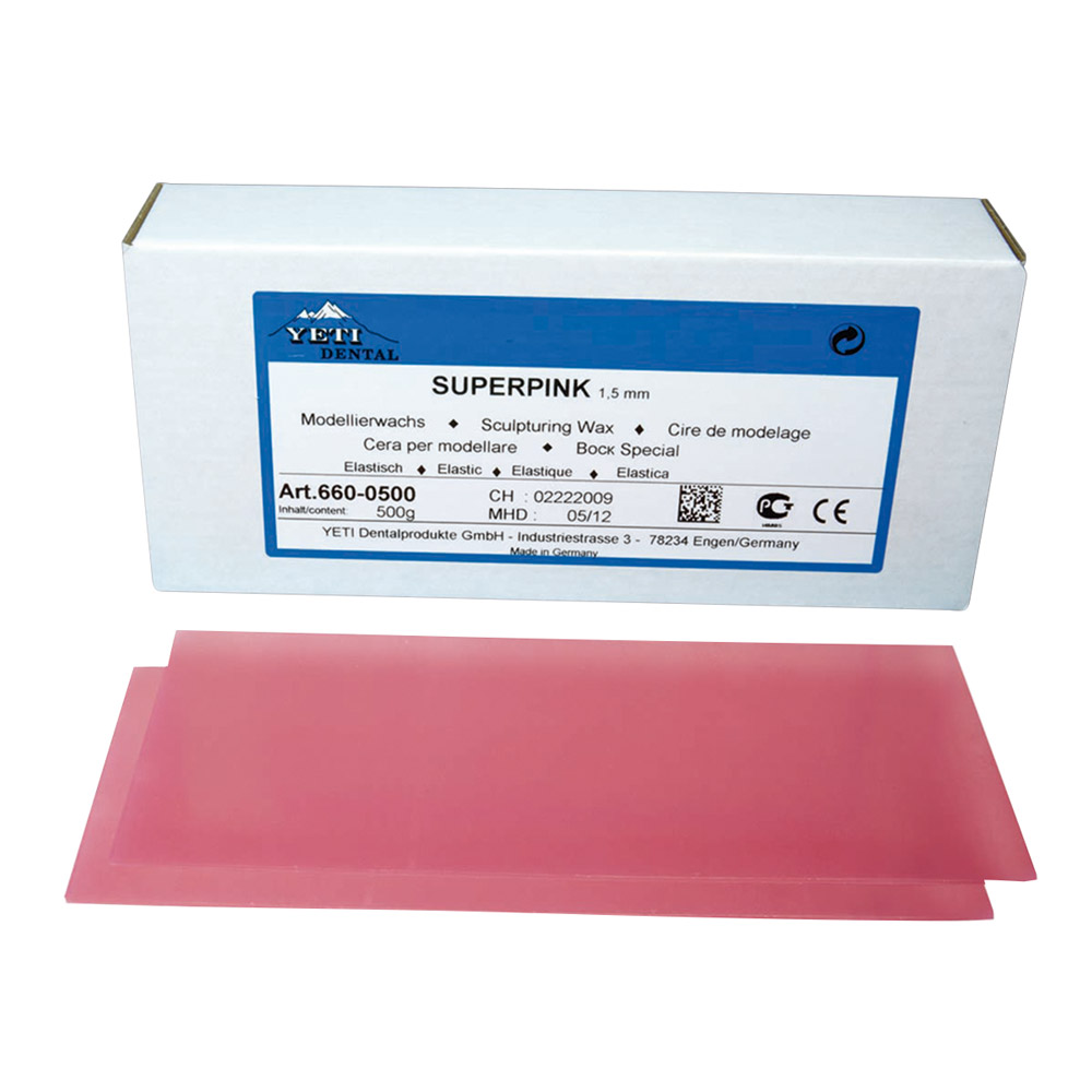 Modellierwachs Platten Superpink 1,50 mm, 2,5 kg