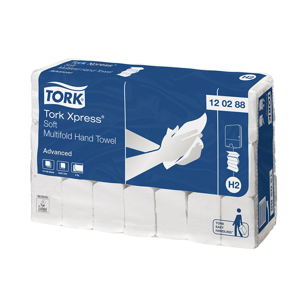 Tork Xpress H2 weiß 21x34cm 2lg, Soft, 2856 Stück