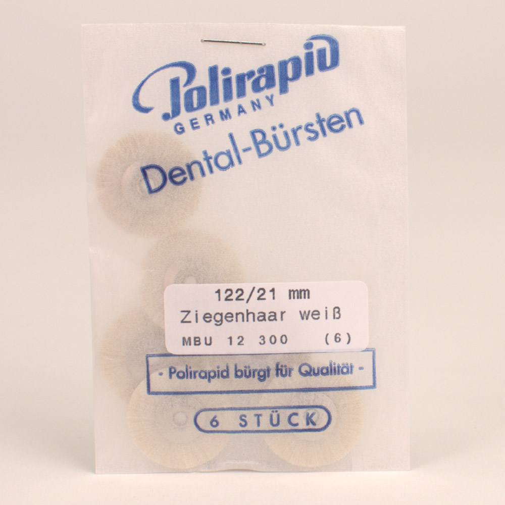 ZR Bürste unmontiert Ziege weiß ø21 mm, 6 Stück