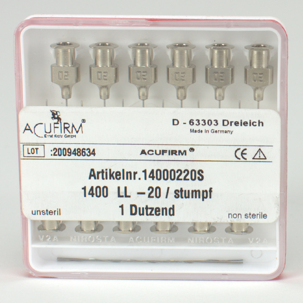 Acufirm Kanülen 1400LL/20 stumpf, 12 Stück